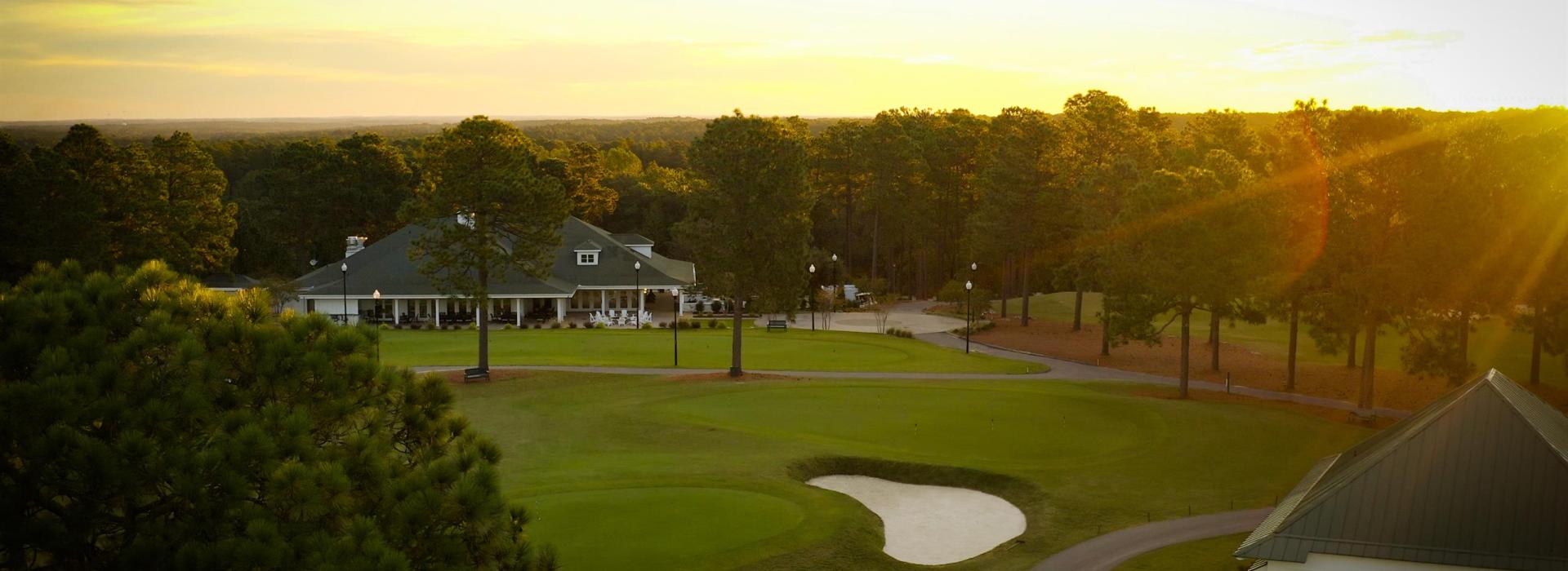 sunrise over golf course